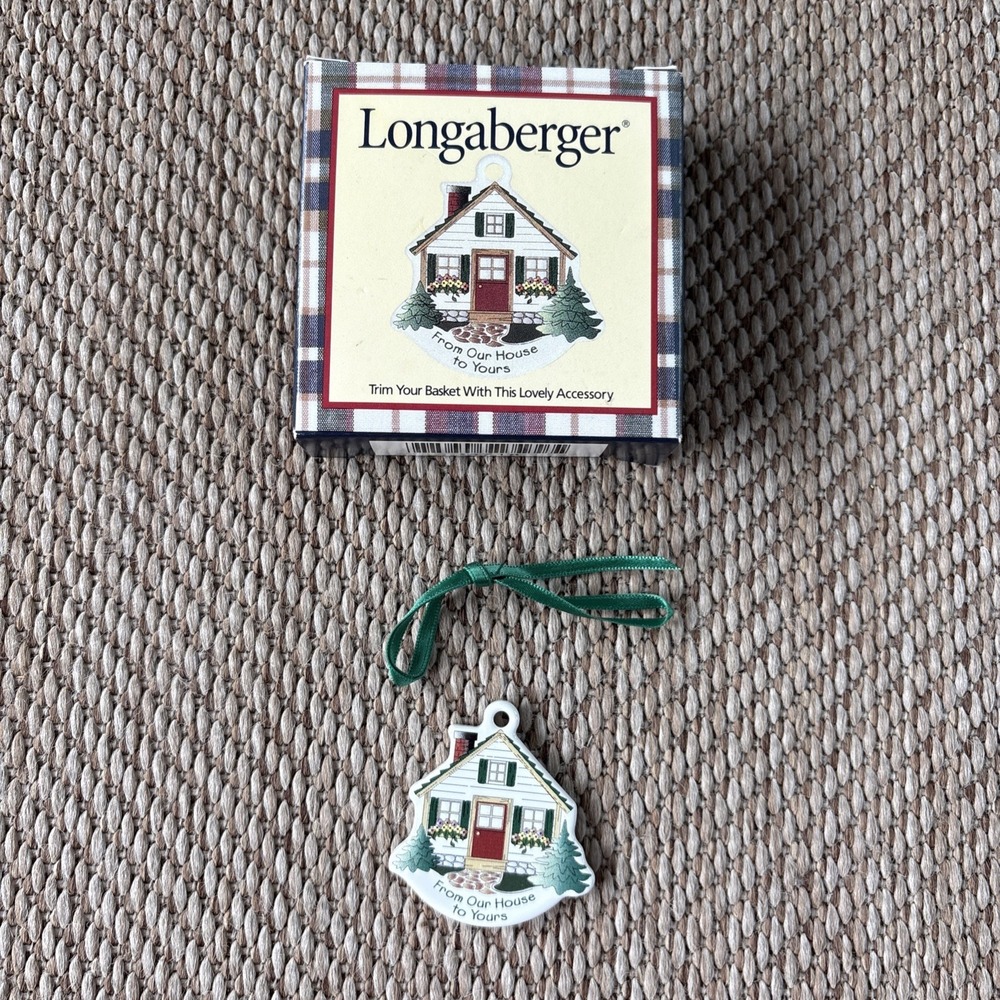 Longaberger Tie-On FROM OUR HOUSE TO YOURS Hanging Accessory  1999